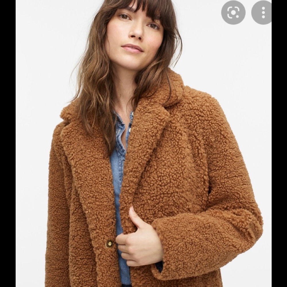 NWT J Crew Teddy Sherpa Jacket Coat Sz S Small Adobe Clay $198